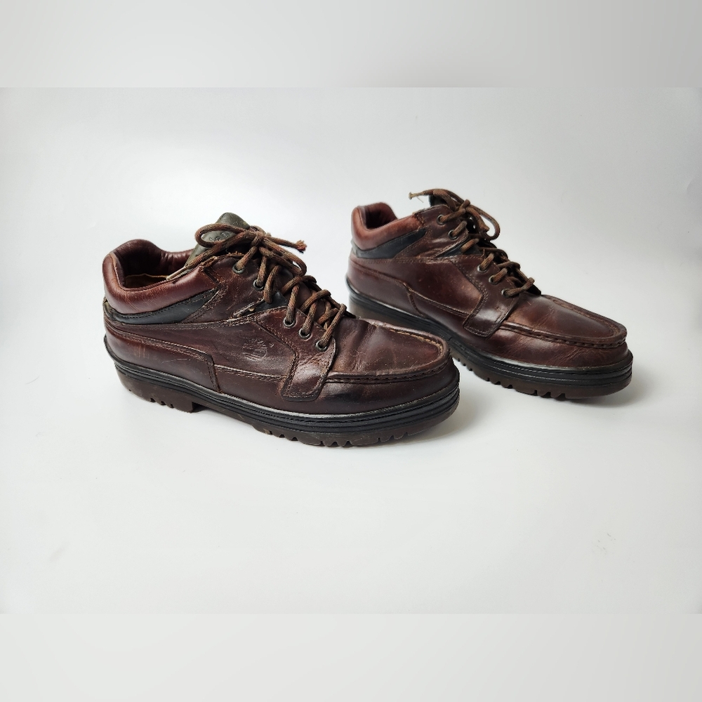 Mens Timberland Brown Leather Boots Size 11 Mens Work Boots Utility Boot Western